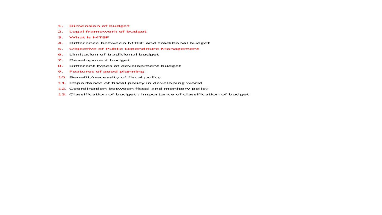 Suggestion for budget