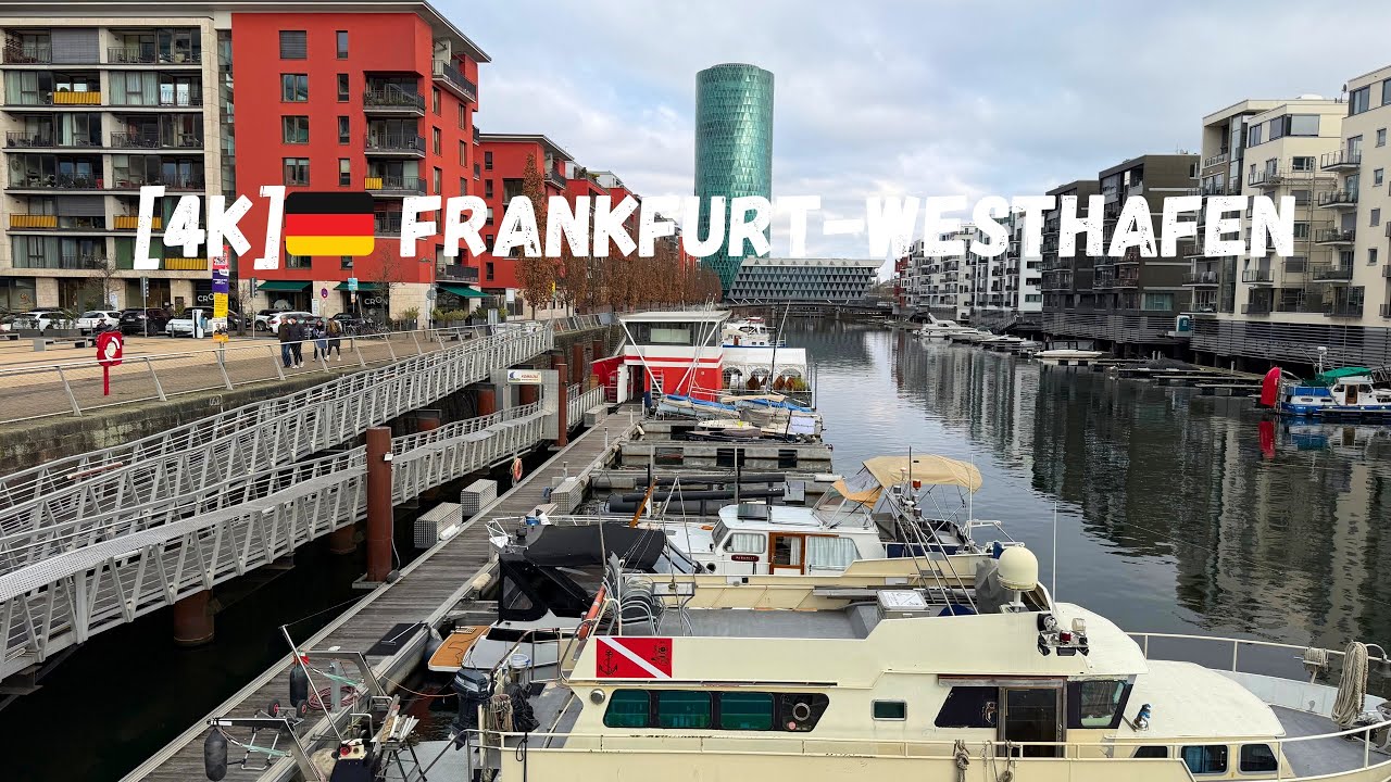 [4K] 🇩🇪 Frankfurt-Westhafen – Hidden Waterfront Walk Episode 5 #frankfurt#Westhafen