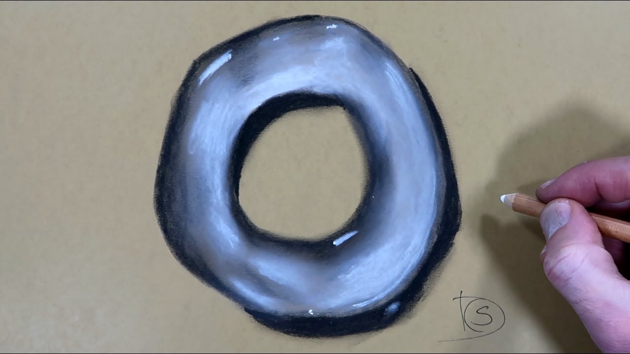 How to Draw a Letter O in Water With Dry Pastel Pencils