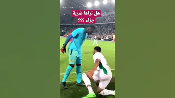 لحضة شجار بلايلي مع حارس منتخب غينيا وضربة جزاء شرعية 