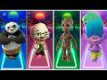Po vs Groot vs Troll vs Chicken Little Neon Race! Who Wins the Epic Glow Run? 😂