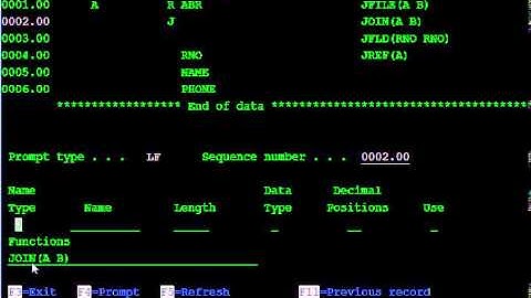 HOW TO CREATE JOIN LOGICAL FILE