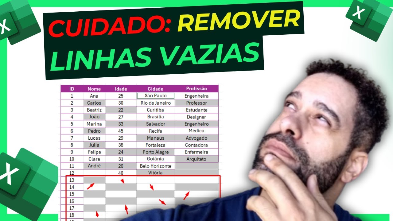 O Jeito Certo: Como excluir linhas em branco no excel - YouTube