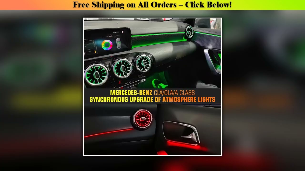 12/64 Colours Ambient Lights Decorate Lamp Led Car Air Vents Turbine Nozzle For Mercedes-Benz