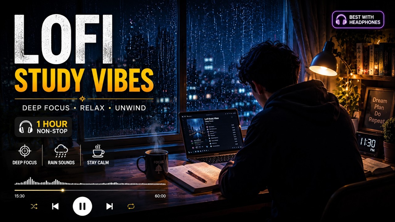 1 Hour Midnight Study Vibes 🌙 | Deep Focus Lofi Beats for Studying ...
