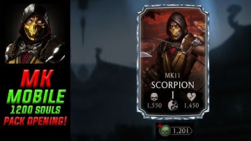 I GOT MK11 SCORPION!!!!! Mortal Kombat Mobile - 1200 Soul Pack Opening - SwipeGameplay - iOS/Android