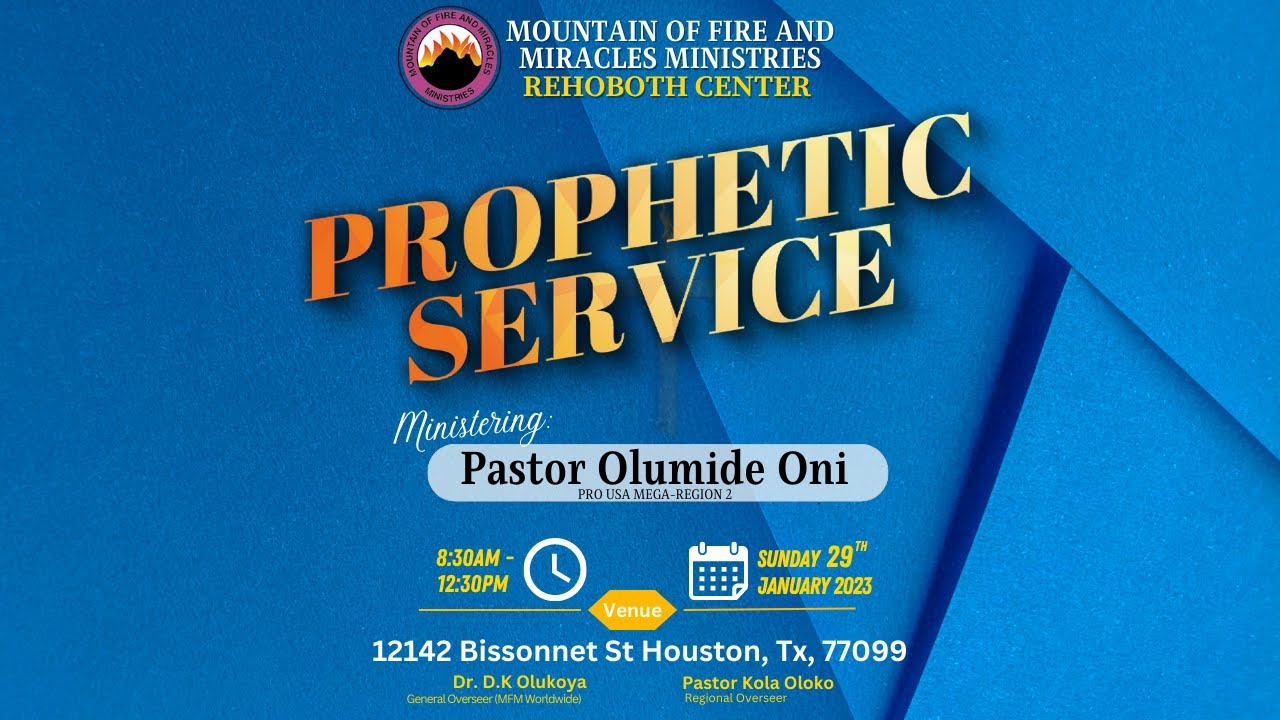 PROPHETIC SUNDAY SERVICE MFM USA Region 4 Rehoboth Center YouTube