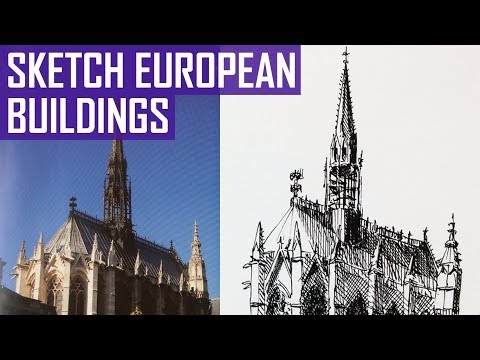 Come Edifici Sketch Old European | Penna Schizzo Tutorial