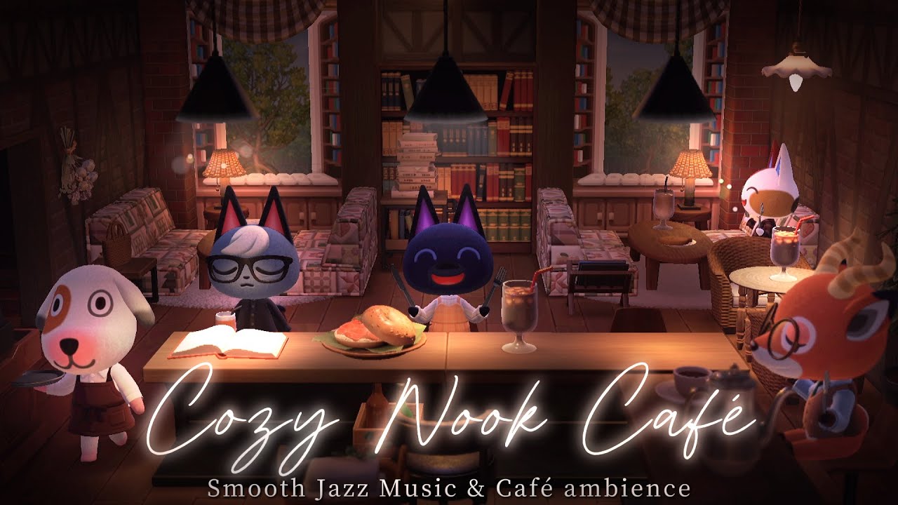 【あつ森BGM】ヌックのある隠れ家ブックカフェ📚☕アイスコーヒーの氷の音×癒しのジャズ音楽＆喫茶店環境音２時間🧊🍃｜勉強・作業・リラックスASMR