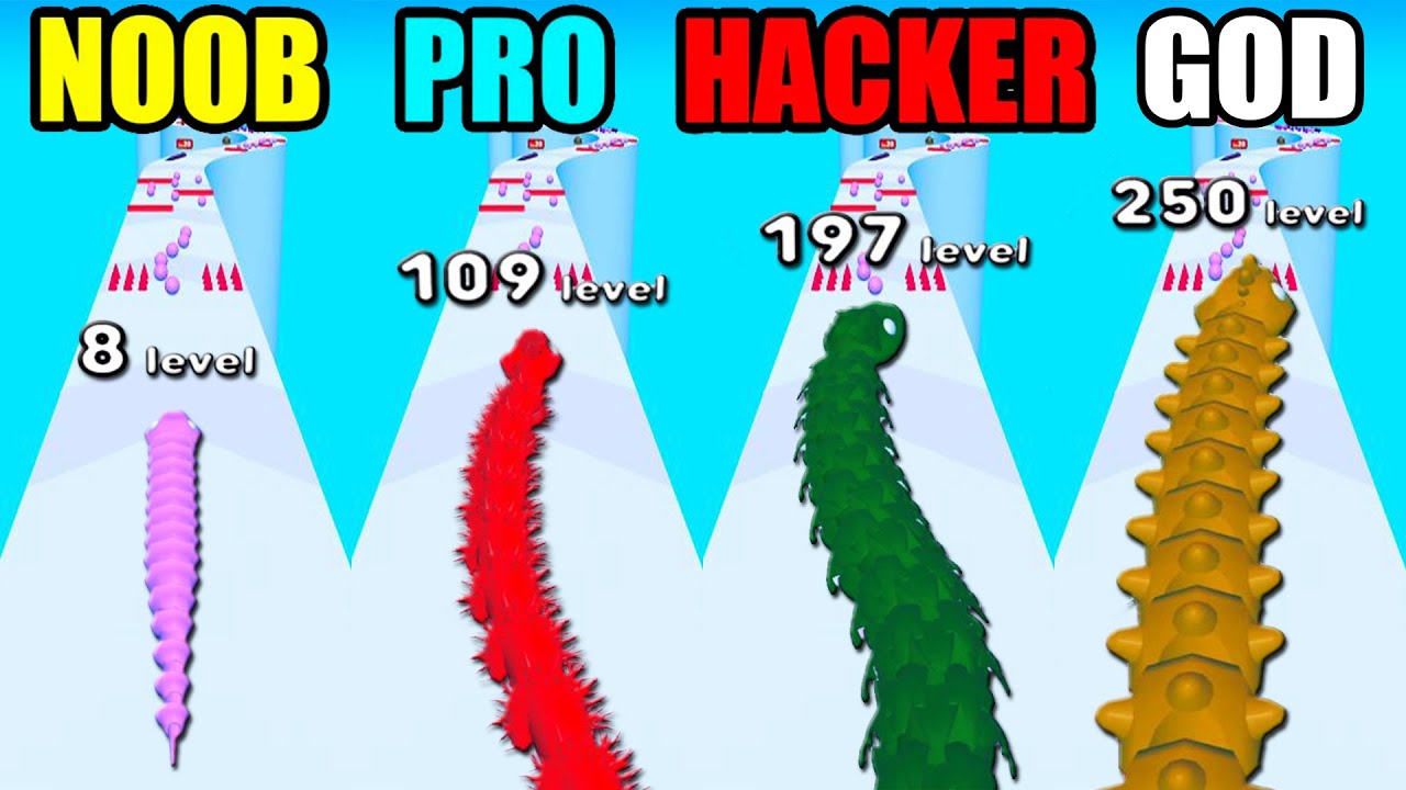 NOOB vs PRO vs HACKER vs GOD in Colorful Snake Part 2 - YouTube