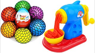 Satisfying Video l How to make Rainbow Noddles with Stress Balls & Nail Polish Cutting ASMR