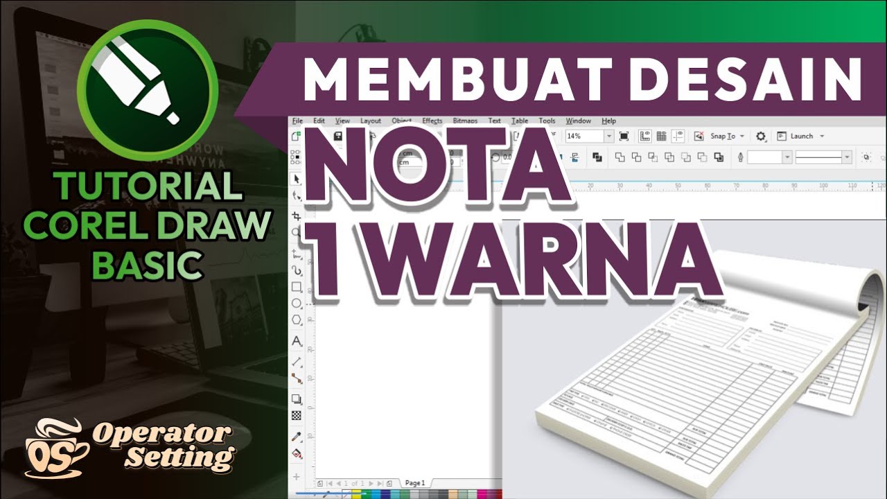 CARA DESAIN NOTA 1 WARNA | TUTORIAL COREL DRAW BASIC - YouTube