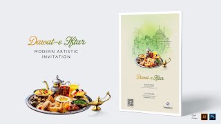 Iftar Invitation Poster Design | Modern Artistic Iftar Invitation Design |