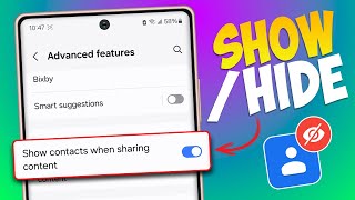 How to Show or Hide Contacts When Sharing Content on Samsung | Enable/Remove Contacts When Sharing