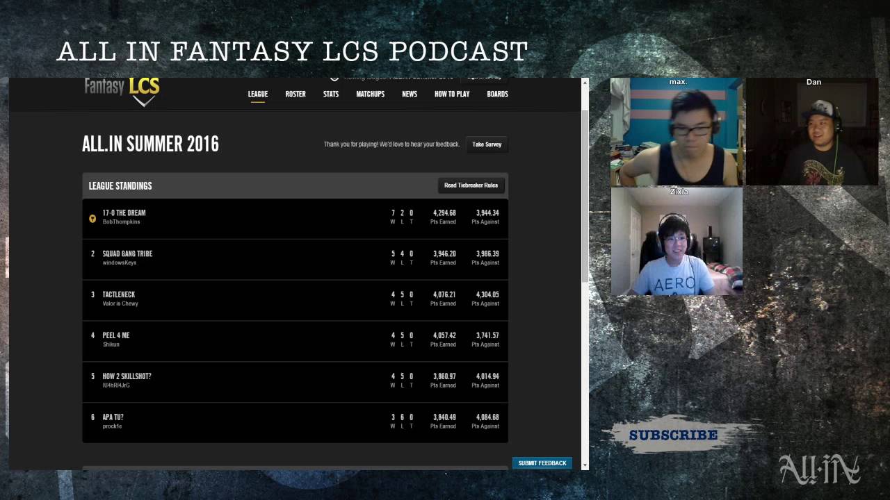 S1.5E10 Fantasy LCS - Summer split is OVAH.