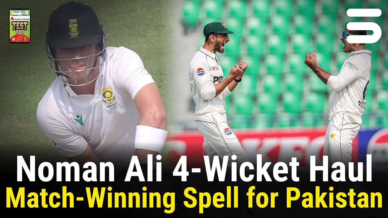 Noman Ali’s Best of the Day – 4 Wickets | PAK vs SA Test Series 2025 | 1st Test Day 4 | PCB | M3U1U