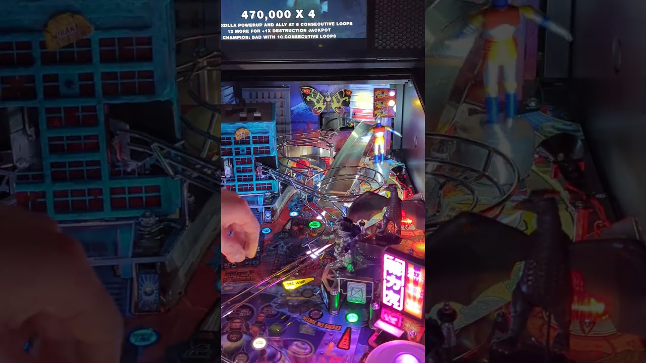 Spinning Jet Jaguar Player View - Godzilla Pinball Machine mod.  Updated lighting effects!