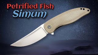 NEW Flipper Knife Model!  Petrified Fish Simum!