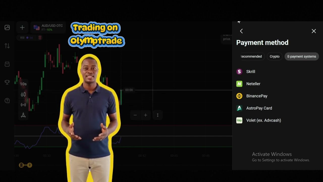 trading on Olymptrade - payment methods 
