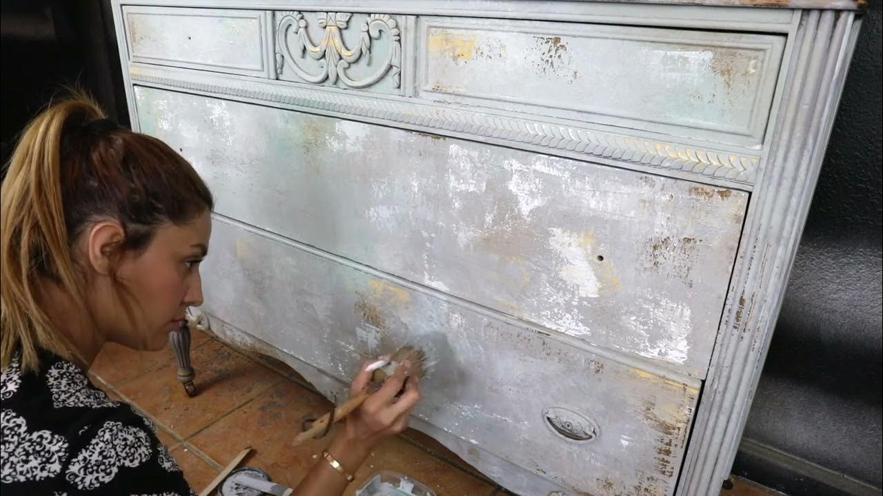 How To Add Texture To PaintLayering Paint On Furniture YouTube