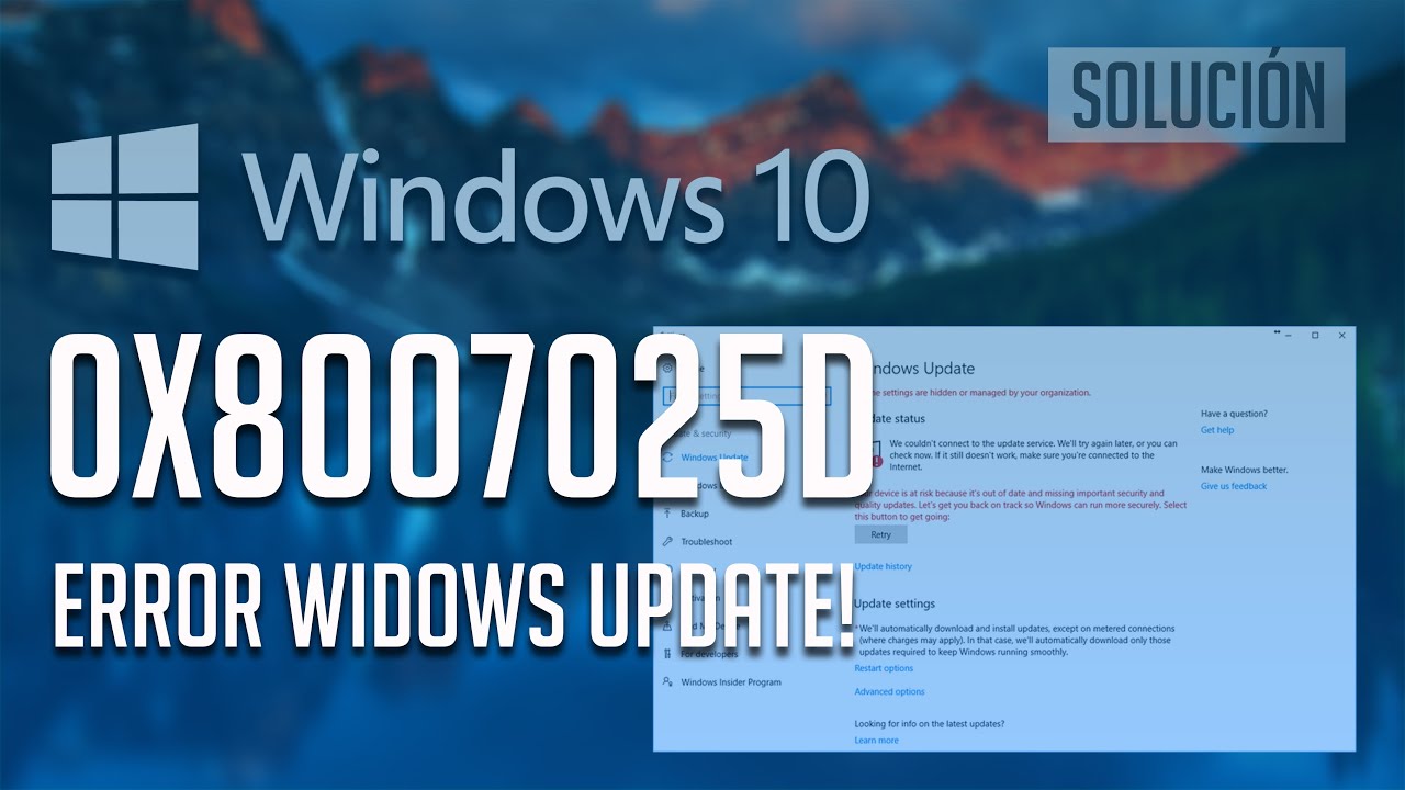 Solucion Error Windows Update 0x8007025d en Windows 10 - 「Tutorial」2026 ...