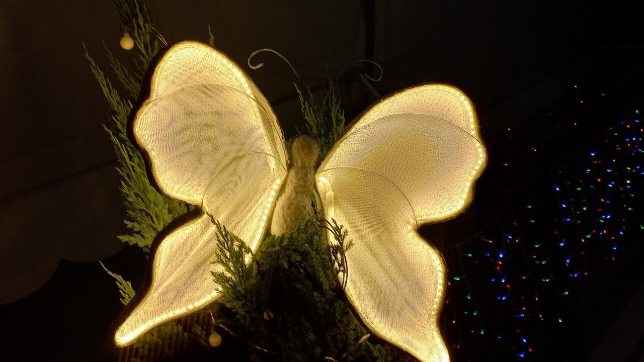 Diy Aprenda a fazer uma borboleta de led Natalina