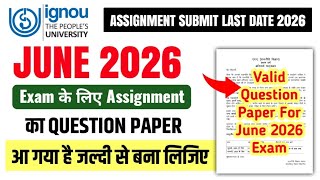 Ignou June 2026 Exam क लए Assignment आ गय ह Ignou Assignment Question Paper Kaise Download Kare