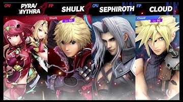 Super Smash Bros Ultimate Amiibo Fights  – Pyra & Mythra #30 Pyra & Shulk vs Sephiroth & Cloud