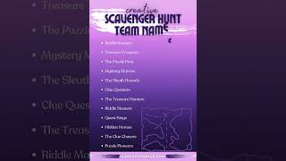 Exclusive Best Scavenger Hunt Team Names #teamnames #billiards #poolclub #debateteam #namegame #freefire Details