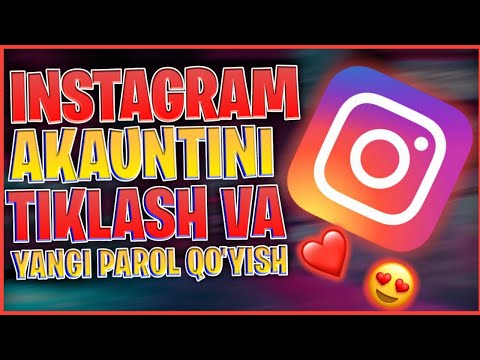 INSTAGRAM AKAUNTNI TIKLASH // PAROLNI YANGILASH //