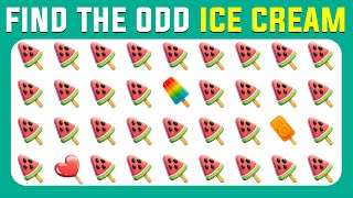Find the ODD One Out - Ice Cream Edition Summer 🍰🍨🍭 | Easy, Medium, Hard Levels Quiz | 40 Levels