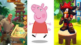 Jumanji Epic Run vs Peppa Pig Run vs Sonic Dash vs Sonic Ryder Run - Captain vs All Bosses Zazz Eggm