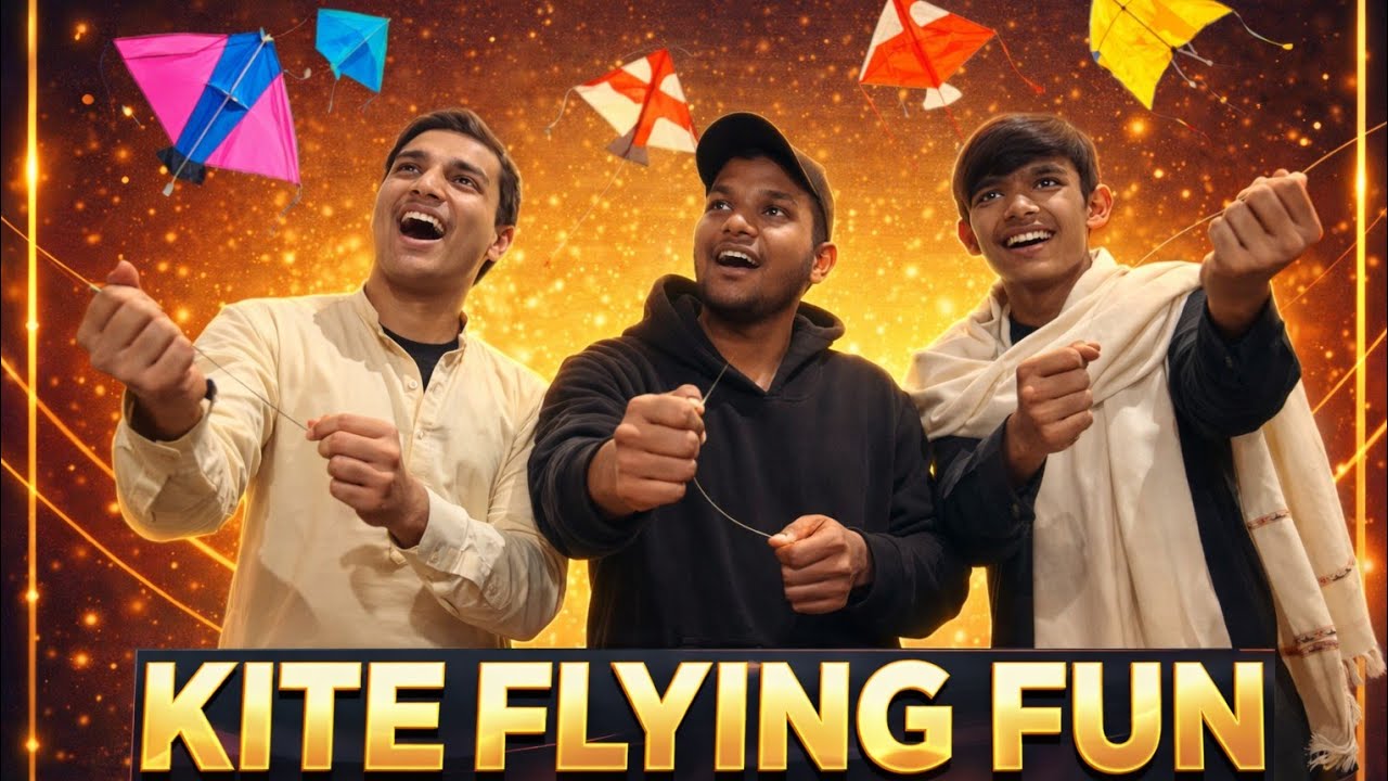 Hum Teen Dost Gudday Ura Rahe Hain 😍 | Full Masti | Desi Kite Flying Fun 🪁🔥.