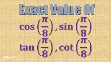 How To Find cos(pi/8) ;sin(pi/8) |MSM math