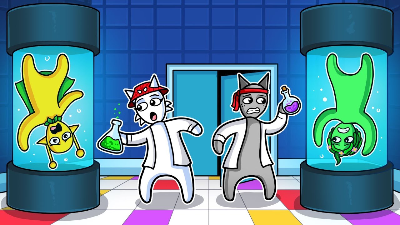 Hice EXPERIMENTOS con SPRUNKIS de PLASTILINA 🤓🧪 Escapando del Laboratorio Maldito HUMAN FALL 💀