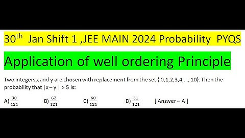 Two integers x and y are chosen with replacement from the set { 0,1,2,3,4,…, 10}. Then the