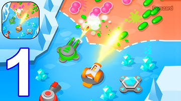 Turret Thrower - Gameplay Walkthrough Part 1 Tutorial Level 1-3 Turret Army Commander (iOS, Android)