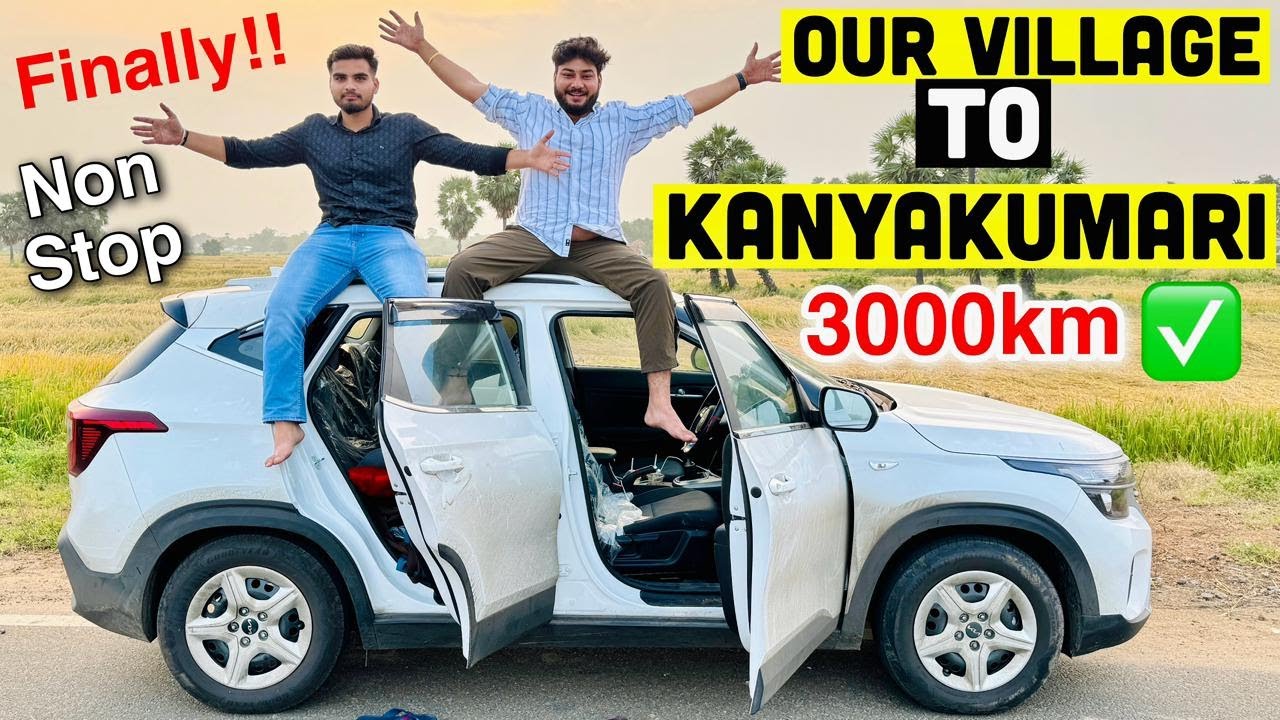 जो बोला वो कर दिखाया 😎 NEW CAR लेते ही Kanyakumari पहुँच गए || Kia Seltos IMT Diesel