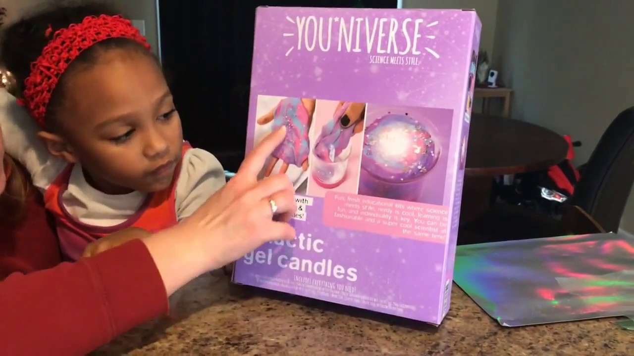 5yearold helping Mom making Galactic gel Candle YouTube