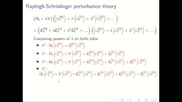 1 Rayleigh-Schroedinger perturbation theory Part 1