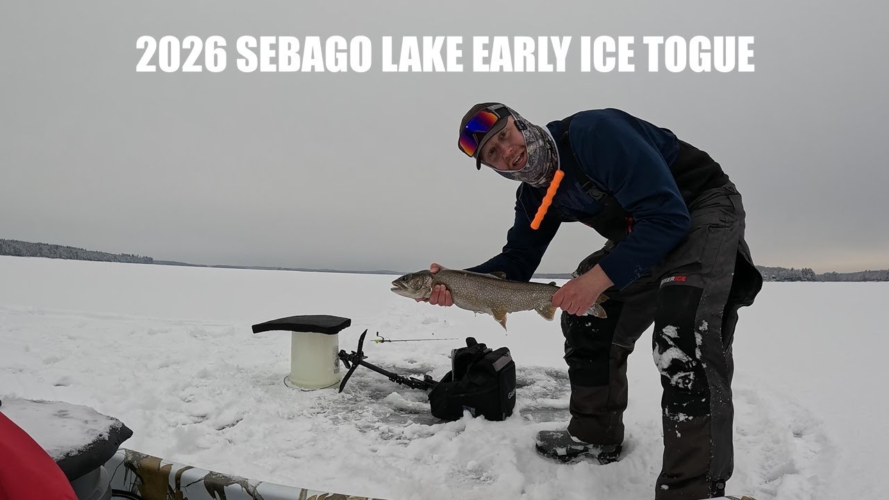 SEBAGO LAKE ICE FISHING - 2026 Early Ice Lake Trout Fishing