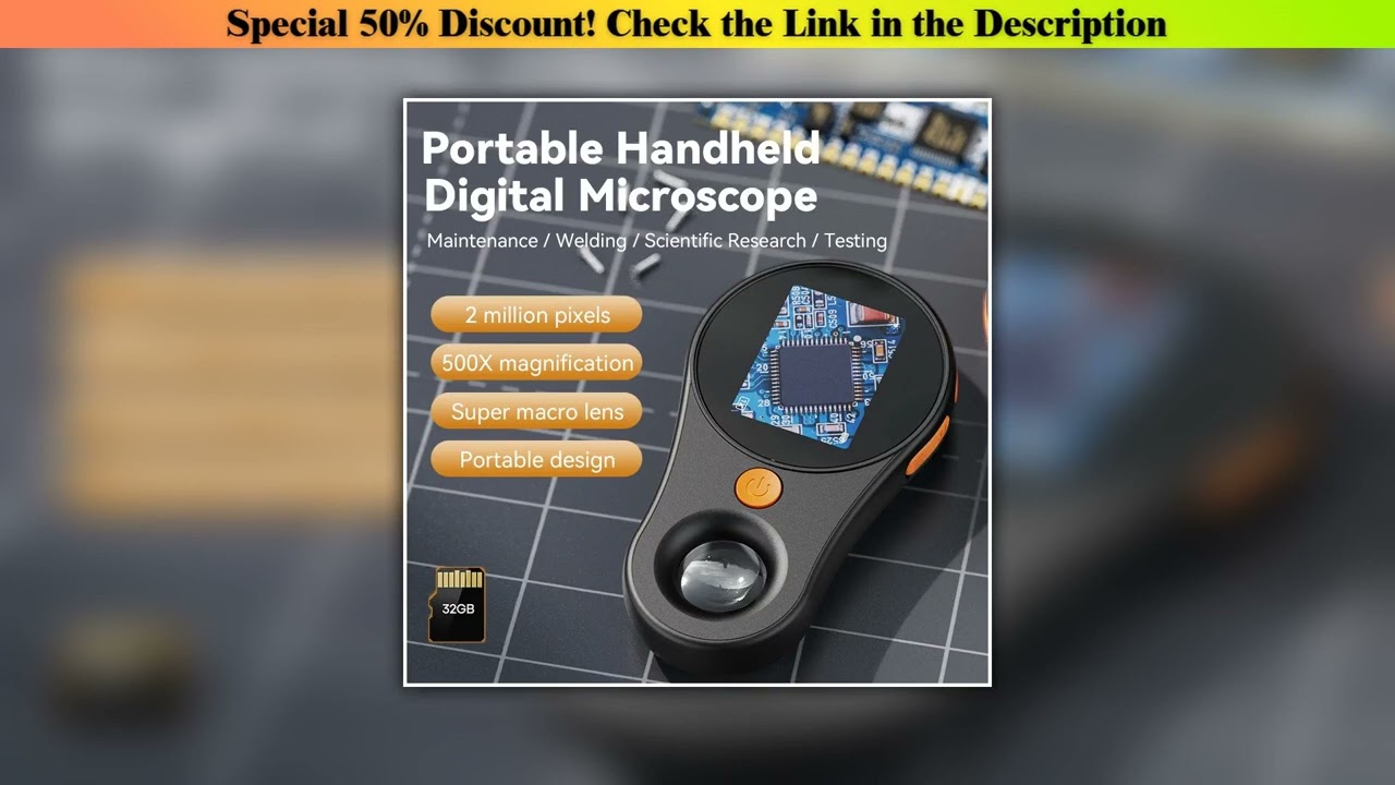 Hands-on 2.0inch 500X Digital Microscope 1080P Video Coin Microscopio with Magnifying Glass Wiht 8L