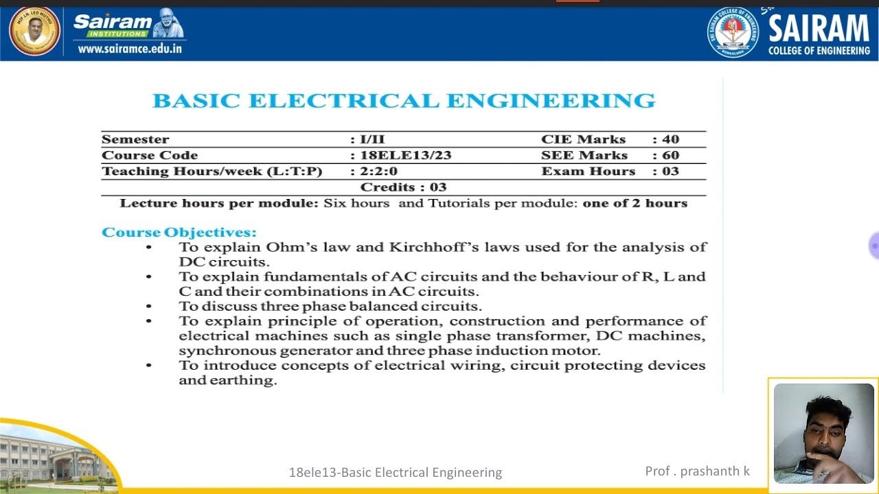 Lecture video_18ele13_module_1_basic electrical intro_prashanth k - YouTube