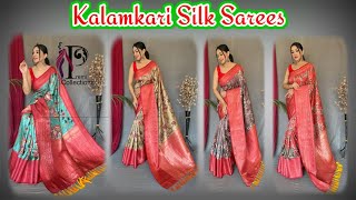 New Arrival of Kalamkari Silk Sarees with Price || Premi Collections screenshot 5