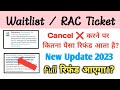 waiting ticket cancellation charges irctc 2023 l RAC l Tatkal waiting l New update #indianrailway