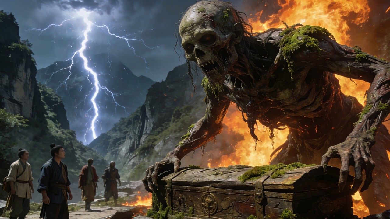 巫峡棺山，尸藓寄生古尸，天雷焚邪，全程毛骨悚然！#奇幻 #恐怖 #電影