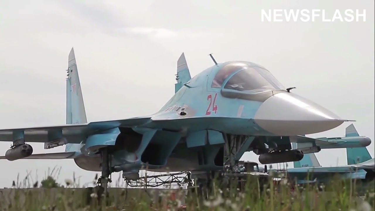 Russian Su-34 Fighter Bombers In Exercise Near Kurgan