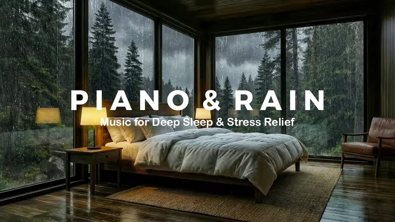Deep Sleep Music - Gentle Piano and Rain Sounds for Stress Relief & Calm