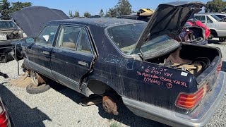 1986 Mercedes-Benz W126 420SEL at Junkyard Near Monterey California
