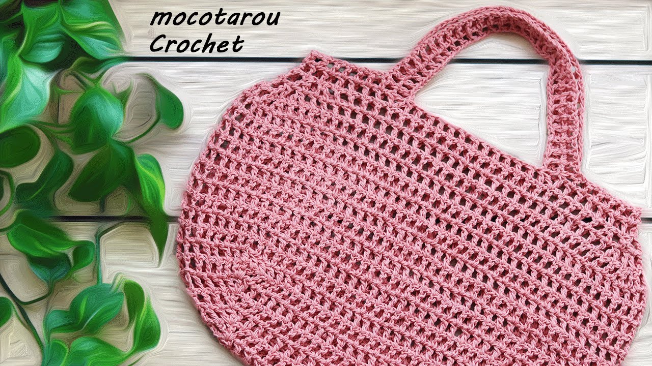 Crochet large and round net bag - YouTube